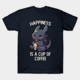 Happiness Is A Cup Of Coffee Funny Cute Gift T-Shirt